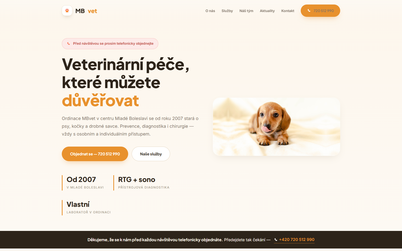 MBvet — náhled webu