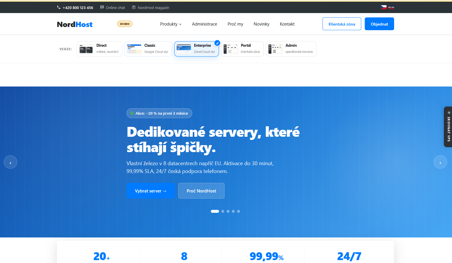NordHost — náhled webu